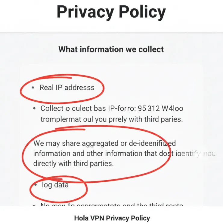 Hola VPN Logging Policy Real IP Data Collection