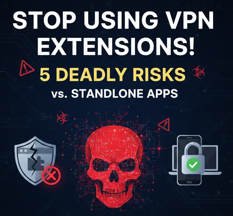 Stop Using VPN Extensions! 5 Deadly Risks vs. Standalone Apps (2026 Safety Guide)