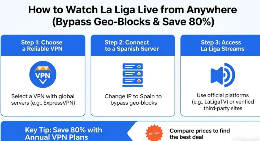 How to Watch La Liga Live from Anywhere in 2026 (Bypass Geo-Blocks & Save 80%)