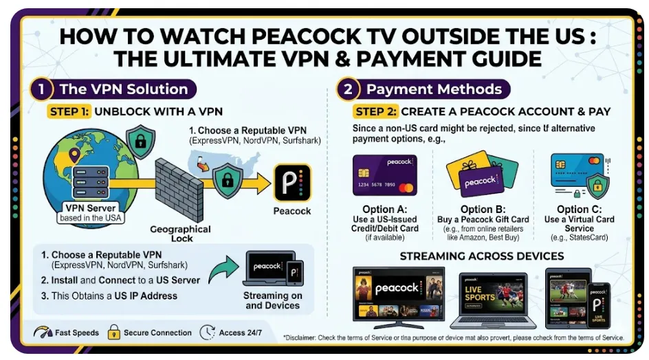 How to Watch Peacock TV Outside US in 2026 (100% Working)